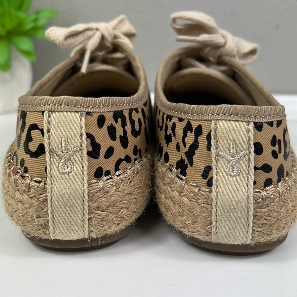 NWOB Emu Australia Agonis Espadrille Sneakers Leopard Beige Canvas Shoes 6